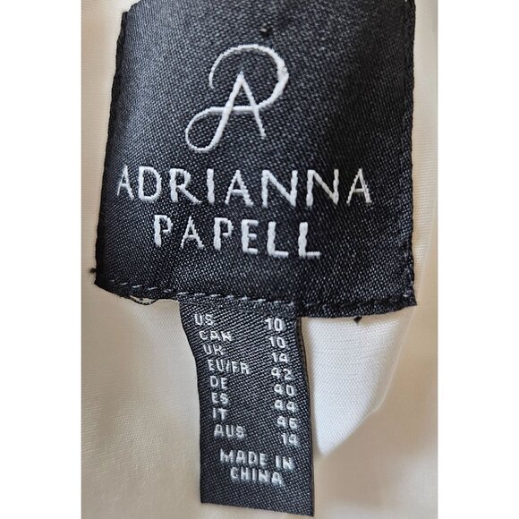 Adrianna Papell Woman SZ 10 NWT  3D Embroidered High Low Dress Ivory Fairy - Picture 5 of 10